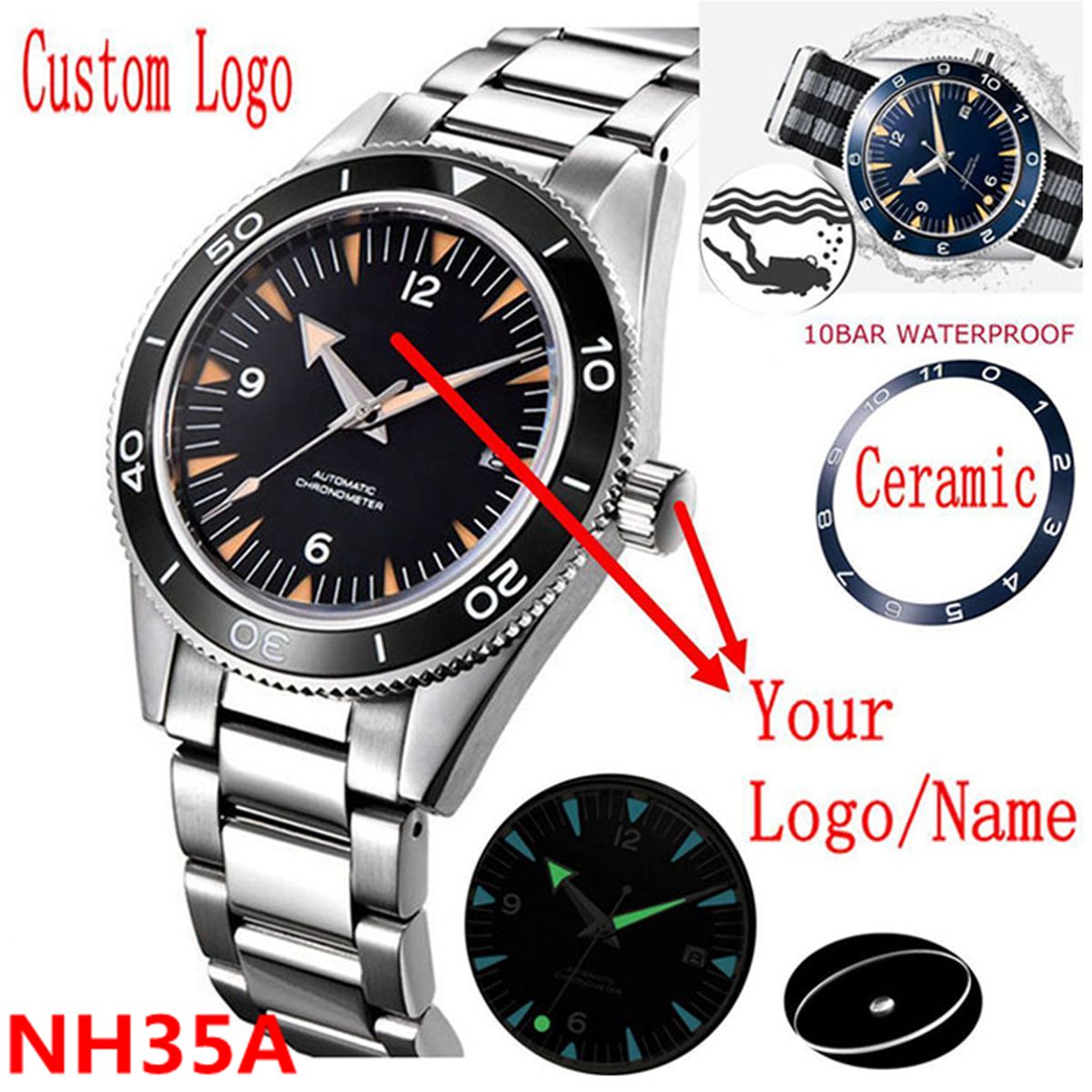 Luxury Watch News - Custom Logo NH35 Movement Watch 10bars