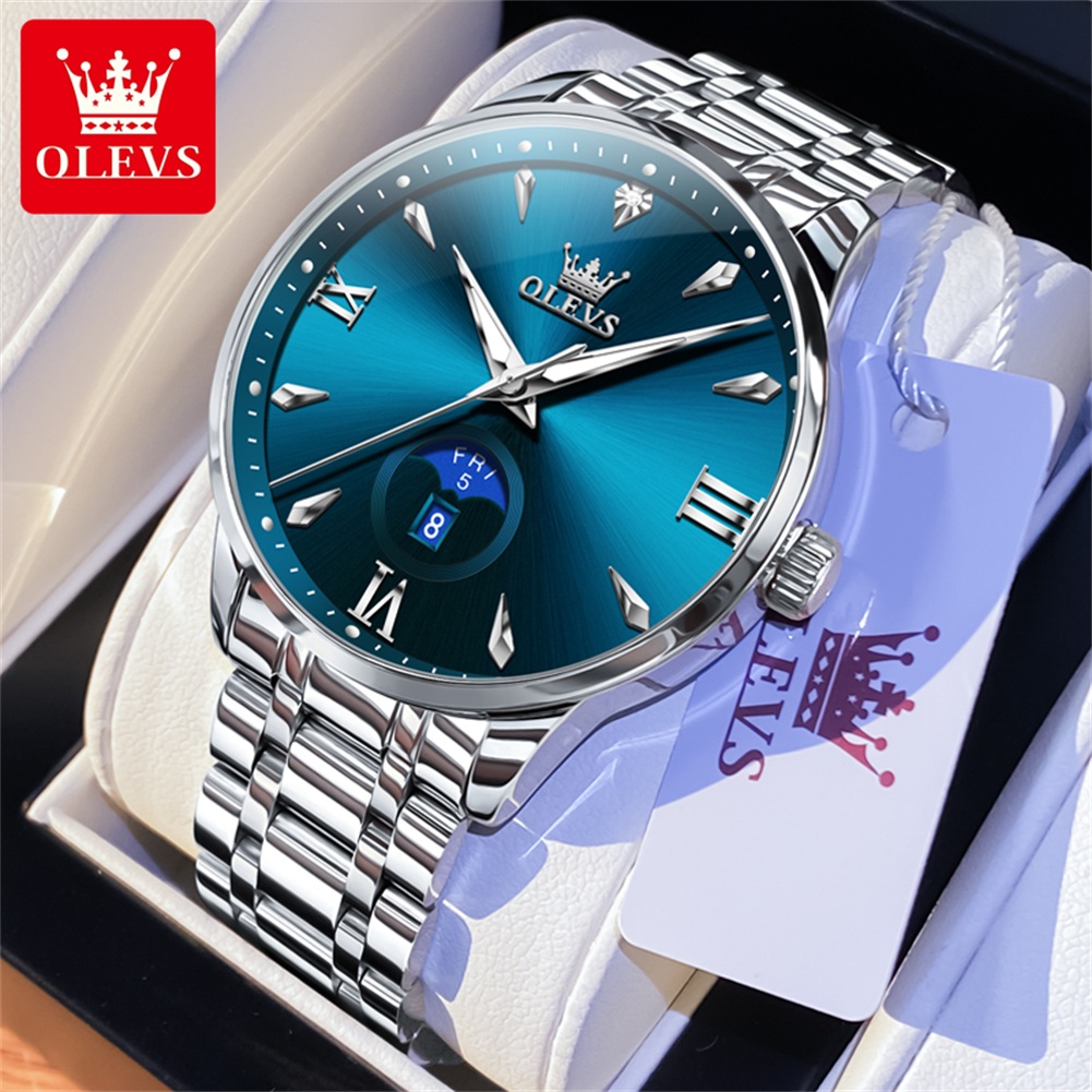Luxury Watch Men - OLEVS Moon Phase men's watches calendar