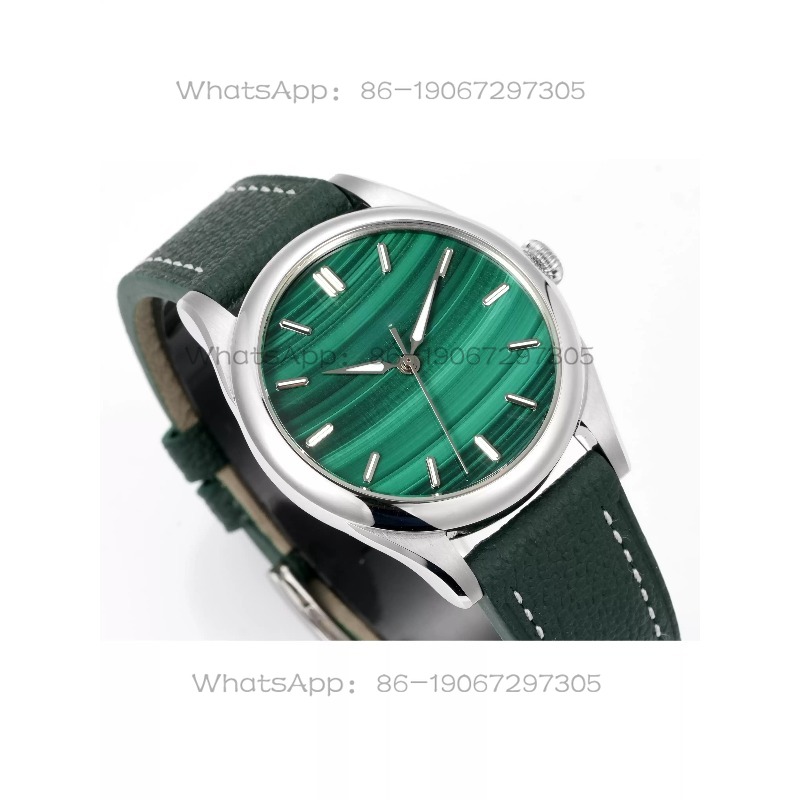 Luxury Watch Leather Strap - Natural gemstone dial, leather strap, business