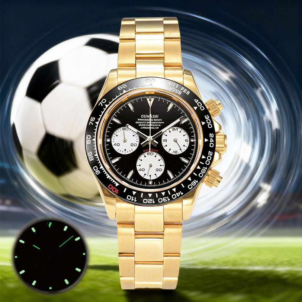 Luxury Watch Gold - 39mm gold custom men's watch VK63