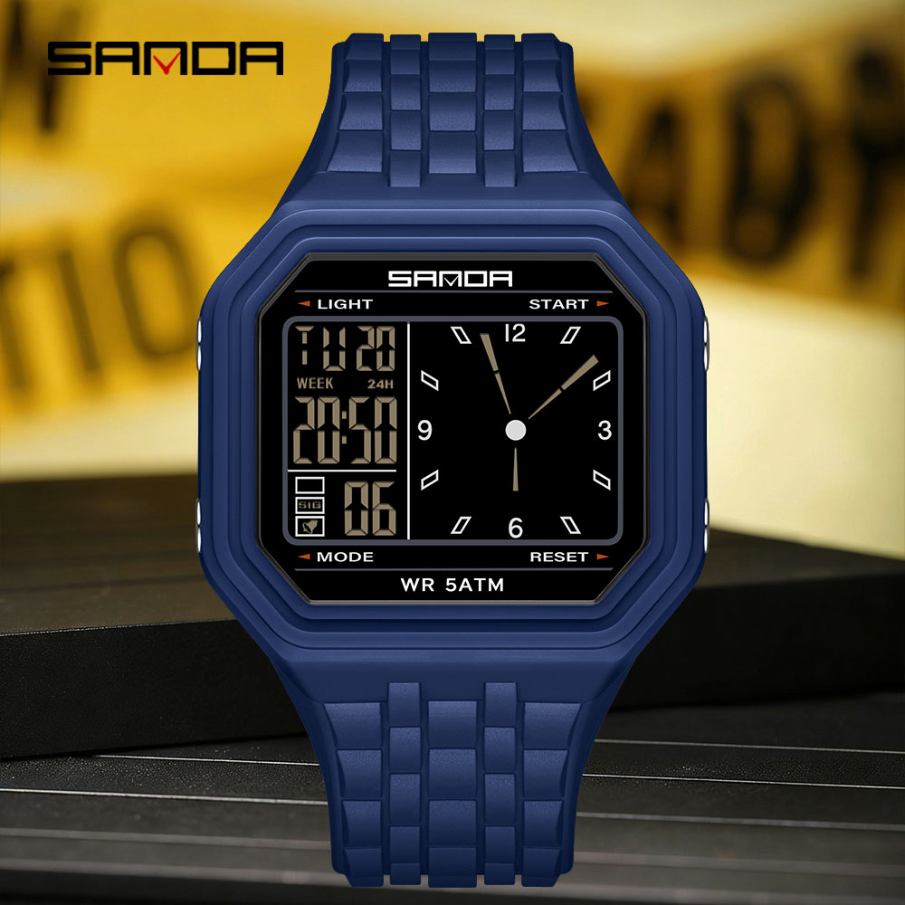 Luxury Watch Shop - Sanda Luxury Electronic Watch Men's Waterproof
