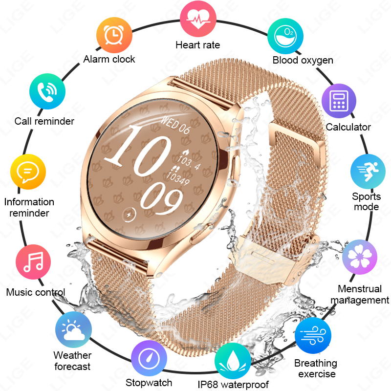 Luxury Watch On Wrist - LIGE Luxury Smart Watch For Woman