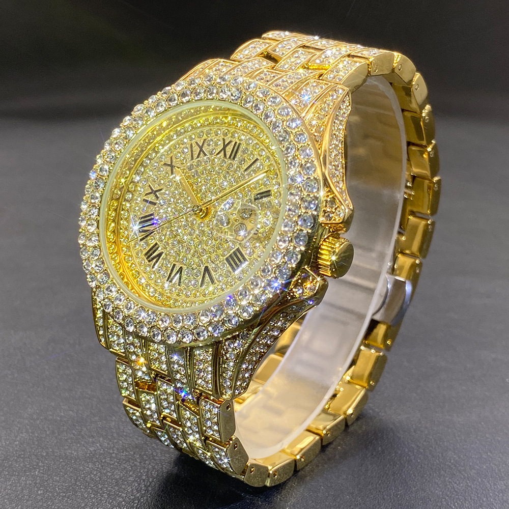 Luxury Watch Gold - Big Gold Silver Black Wristwatch for