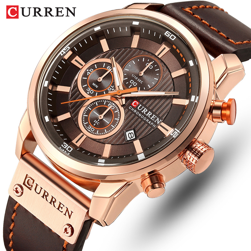 Luxury Watch Cartier - CURREN Brand Watch Men Leather Sports