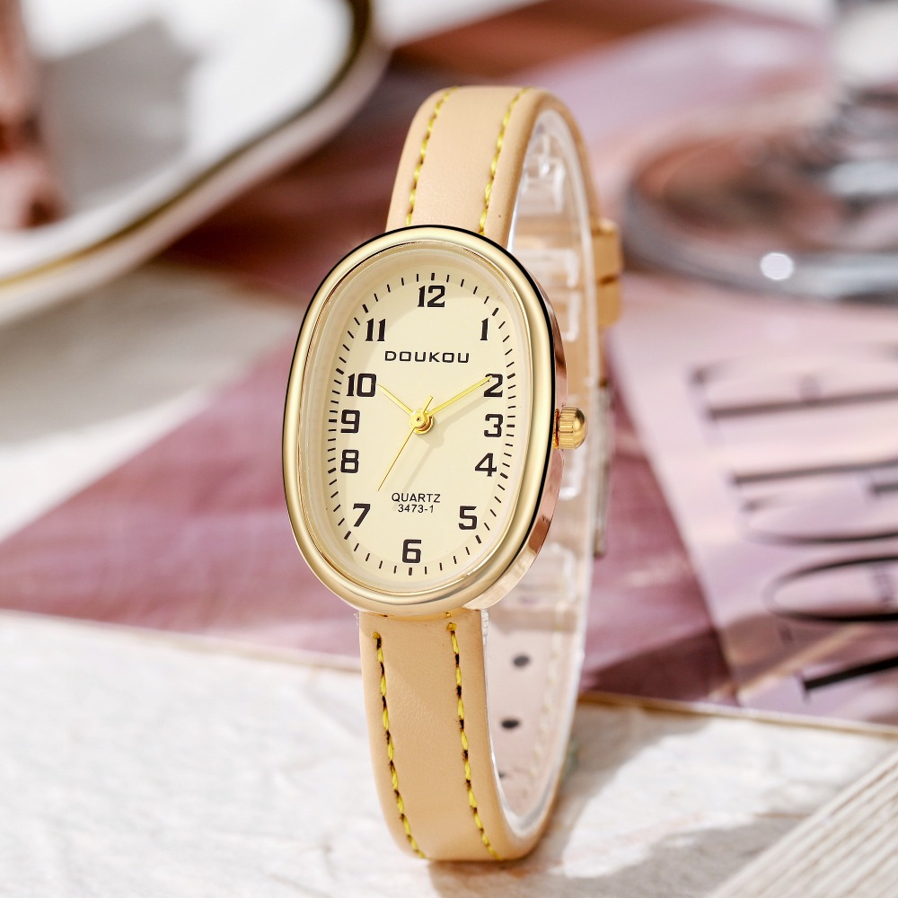 Luxury Oval Dial Women Watches - Luxury Watch With Leather Strap recension och pris