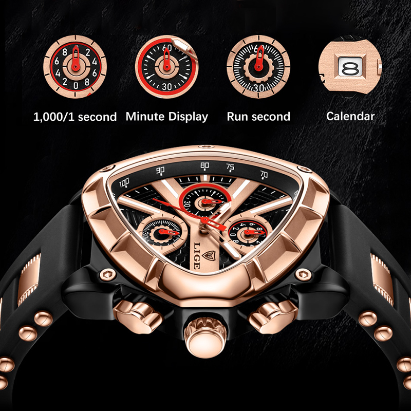 LIGE Fashion Men Watch Triangl - Watch Triangle Luxury recension och pris