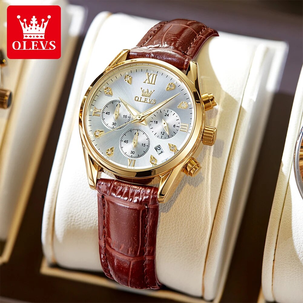 OLEVS 5523 Women's Watches Lea - Luxury Watch With Leather Strap recension och pris