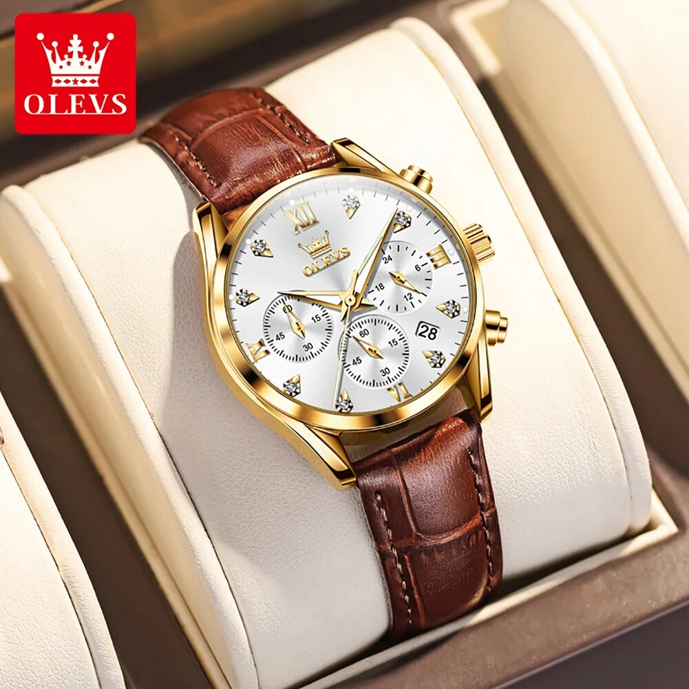 OLEVS 5523 Women's Watches Lea - Luxury Watch With Leather Strap recension och pris
