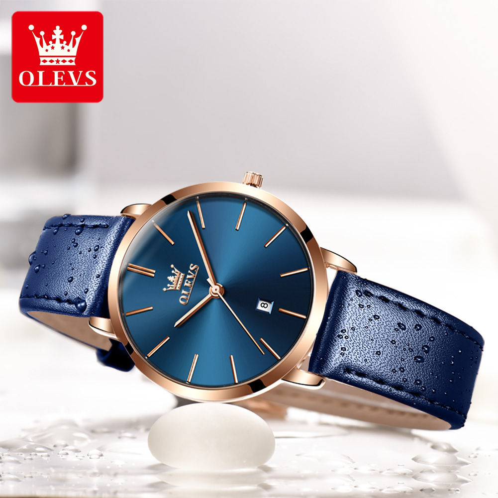 OLEVS Fashion Ultra Thin Women - Luxury Watch With Leather Strap recension och pris