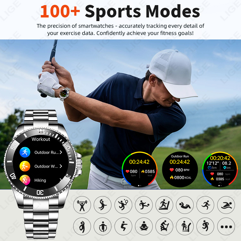 LIGE Business Smart Watch Men  - Luxury Watch On Wrist recension och pris