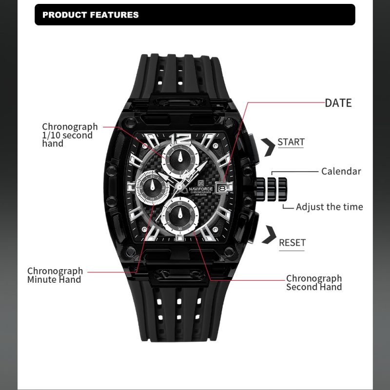 NAVIFORCE Man's Watch 5ATM Wat - Luxury Watch Straps recension och pris