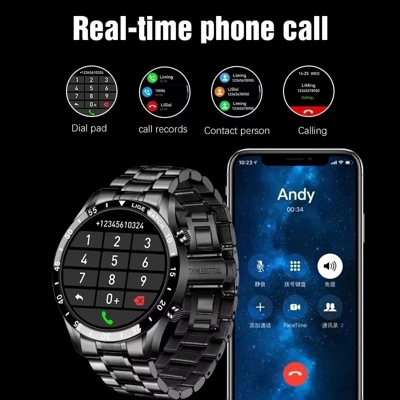 LIGE New Bluetooth Call Smart  - Luxury Watch On Wrist recension och pris