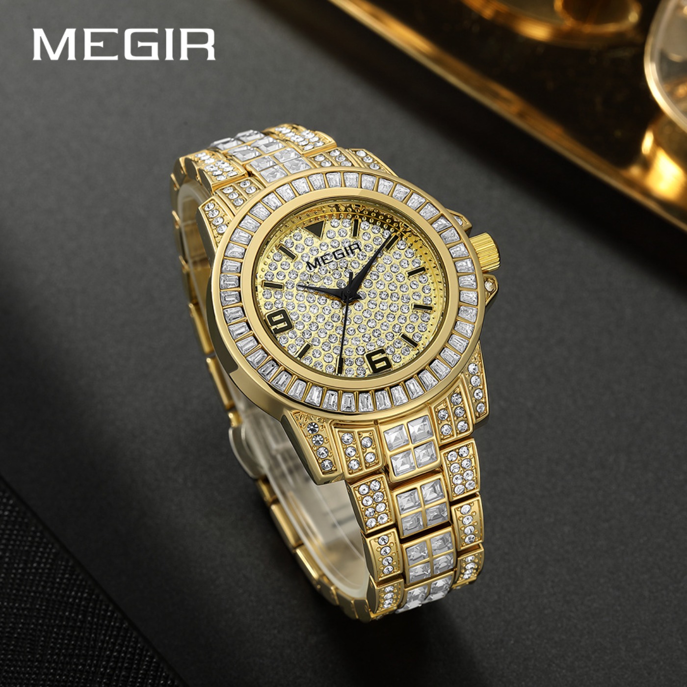 MEGIR Luxury Diamond Watches U - Luxury Watch Straps recension och pris