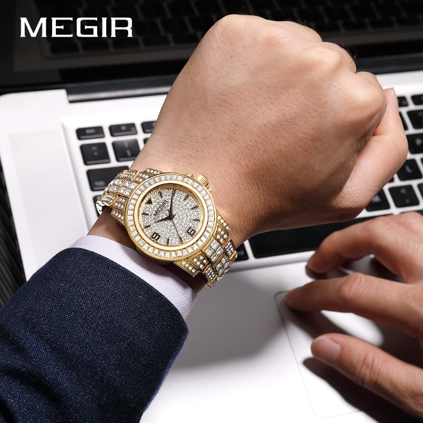 MEGIR Luxury Diamond Watches U - Luxury Watch Straps recension och pris