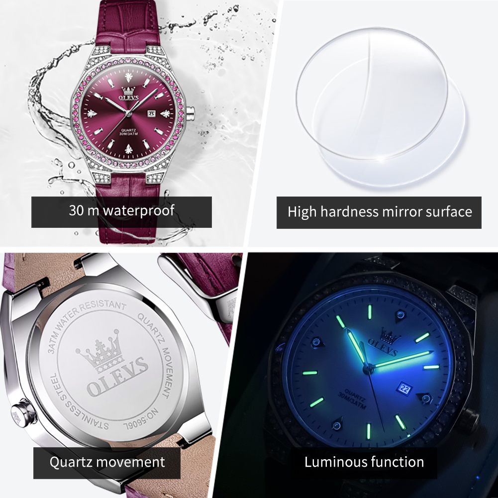 OLEVS Original Women's Watches - Luxury Watch With Leather Strap recension och pris