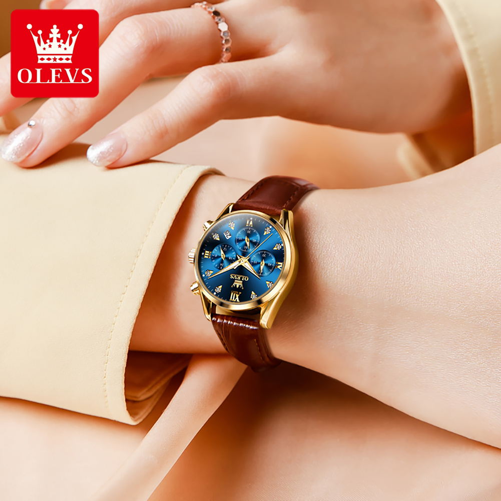 OLEVS 5523 Original Brand Wome - Luxury Watch With Leather Strap recension och pris