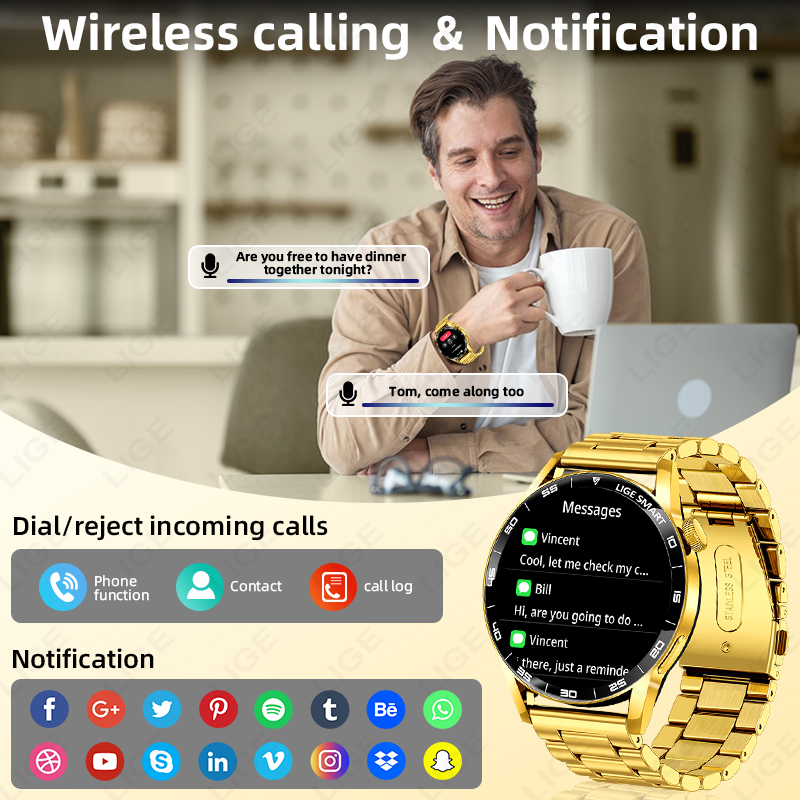 LIGE Luxury Smart Watch For Ma - Luxury Watch On Wrist recension och pris