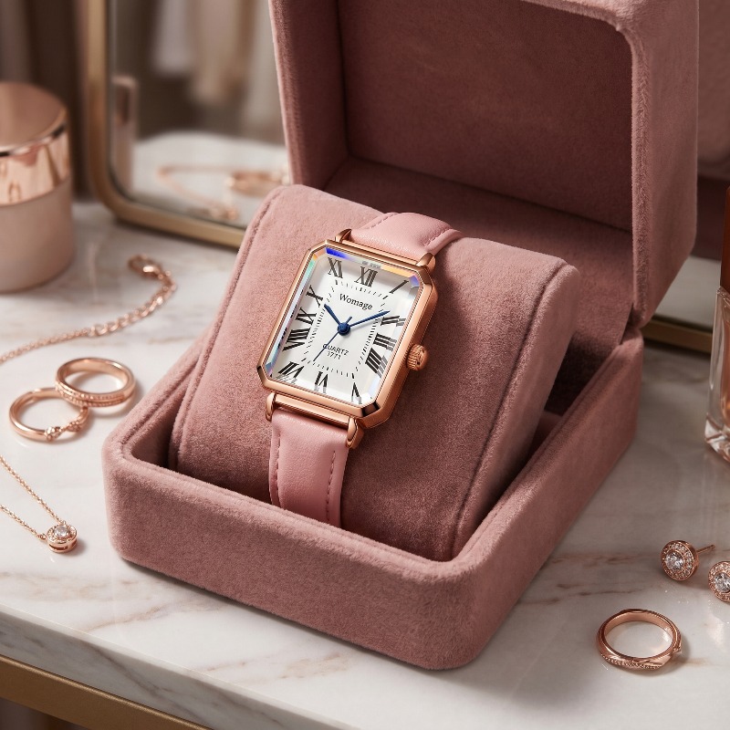 Fashion Rectangle Quartz Watch - Luxury Watch With Leather Strap recension och pris