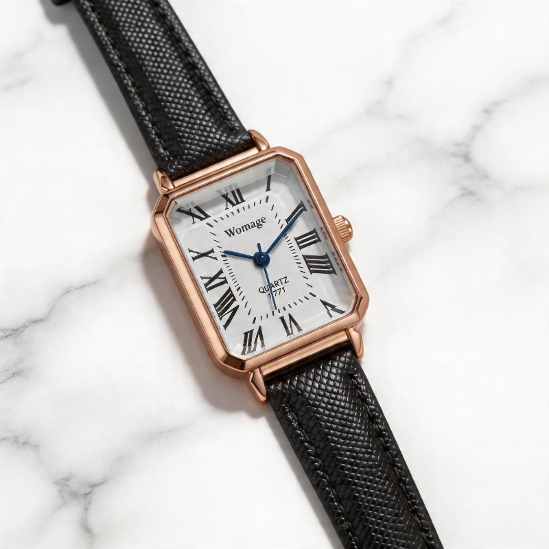 Fashion Rectangle Quartz Watch - Luxury Watch With Leather Strap recension och pris