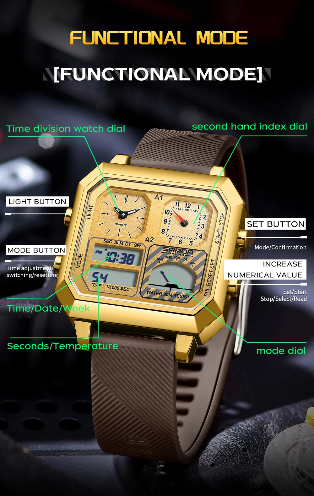 SANDA Top Brand 6210 Fashion M - Luxury Watch Shop recension och pris