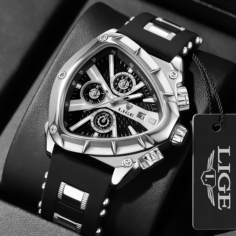 LIGE Fashion Men Watch Triangl - Watch Triangle Luxury recension och pris